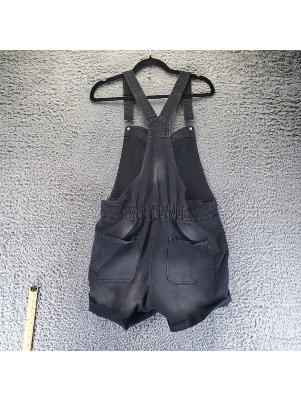 No Boundaries Overalls Shorts Womens XL Black Distressed Shorts Shortalls - Picture 9 of 10